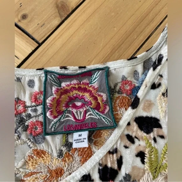 Johnny Was JWLA Josephine Velvet Swing Tank Top Boho Chic size M - Picture 9 of 10